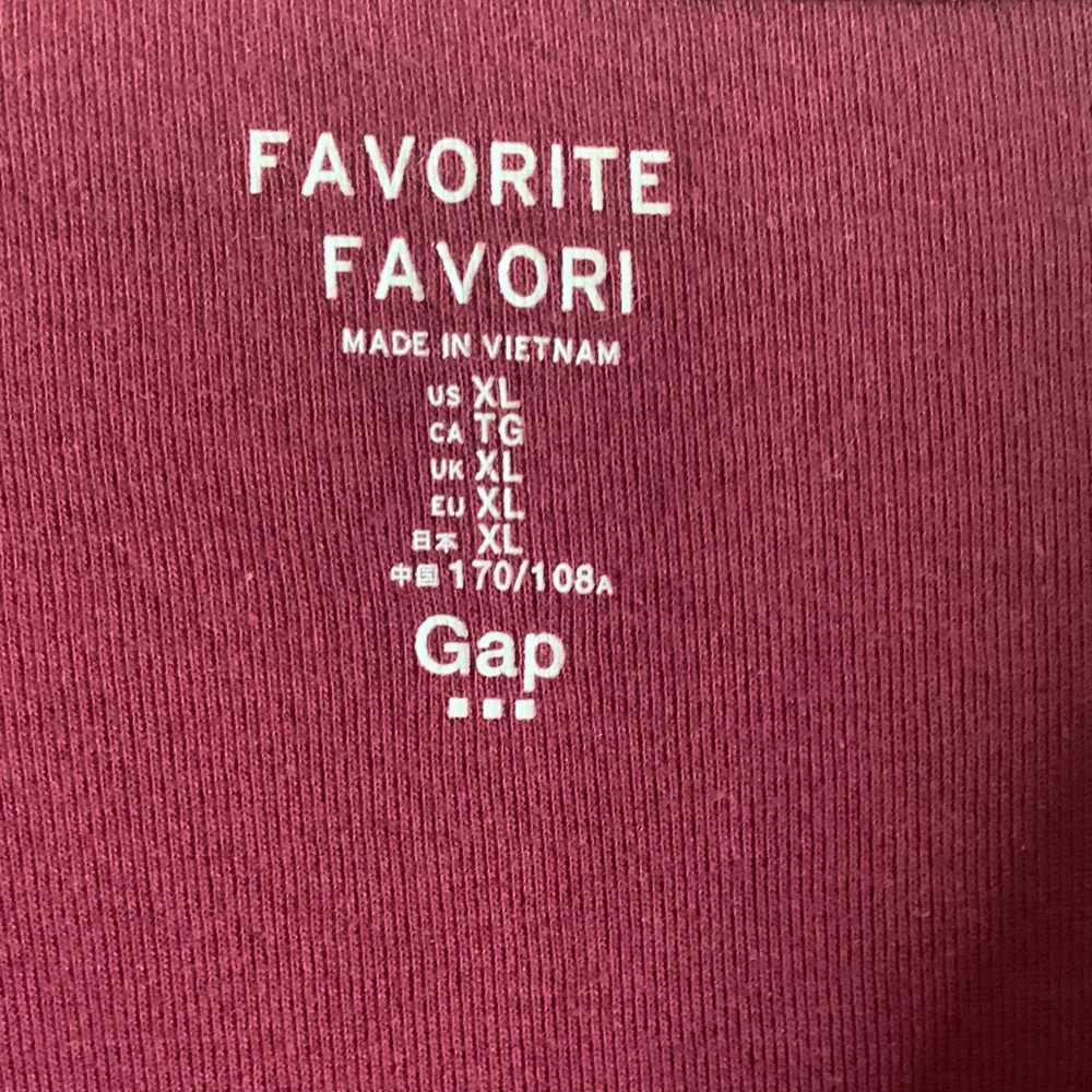 GAP Women's Burgundy V-Neck Long Sleeve Top - Picture 2 of 3